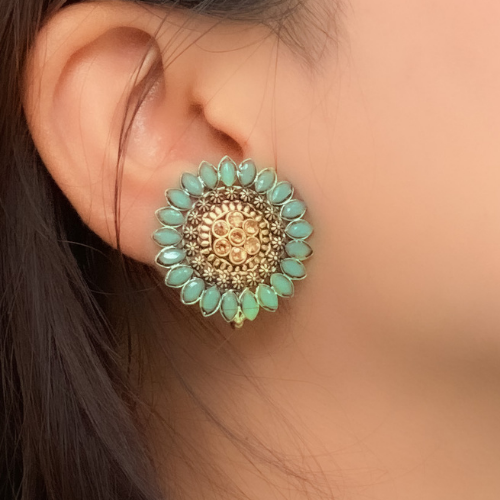 Afgani German Silver Oxidized Jhumki Earrings for Women (DESIGN 108)
