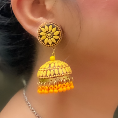 Afgani German Silver Oxidized Jhumki Earrings for Women (DESIGN 77)