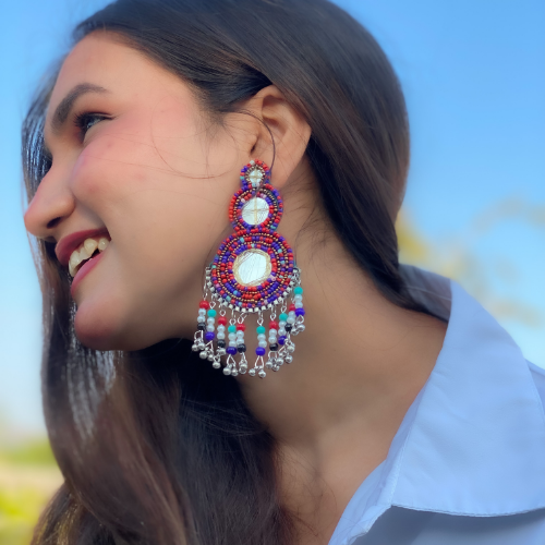 Afgani German Silver Oxidized Jhumki Earrings for Women (DESIGN 535)