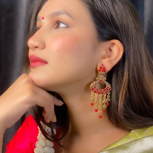 Strings of Fire Oxidised Jhumka (DESIGN 402)