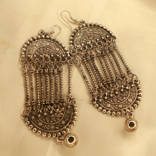 Tribal Tiered Oxidised Jhumkas (DESIGN 131)