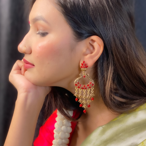 Strings of Fire Oxidised Jhumka (DESIGN 402)