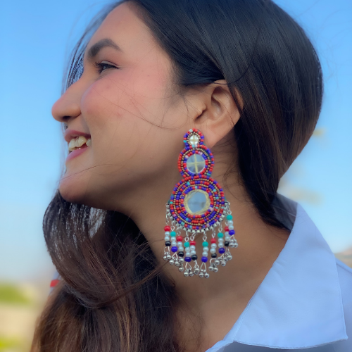 Afgani German Silver Oxidized Jhumki Earrings for Women (DESIGN 535)