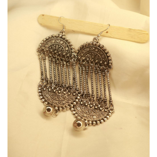 Tribal Tiered Oxidised Jhumkas (DESIGN 131)