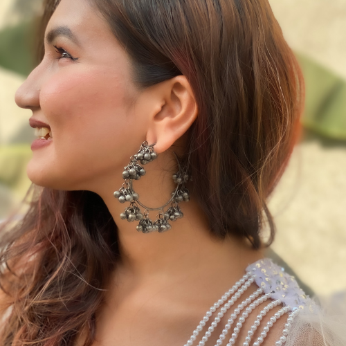 Radiant Herd Oxidized Jhumki Earrings for Women (DESIGN 358)