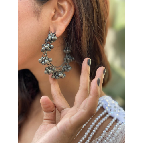 Radiant Herd Oxidized Jhumki Earrings for Women (DESIGN 358)