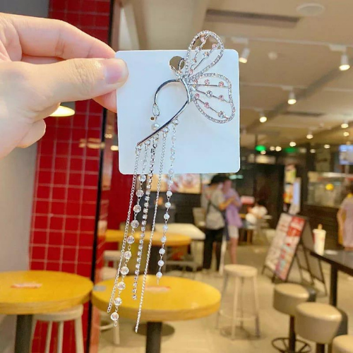 Butterfly Beaded Cuff Fashion Earring (SINGLE PCS ONLY) (DESIGN 12)