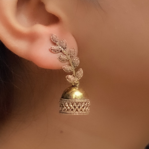 Afgani German Silver Oxidized Jhumki Earrings for Women (DESIGN 188)