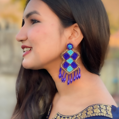 Mykonos Magic Embroidered Fashion Earrings (DESIGN 403)