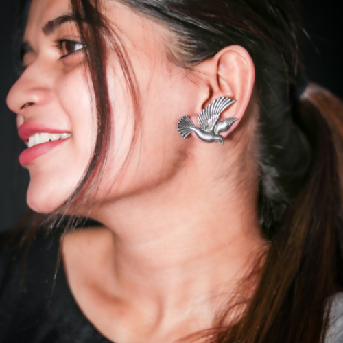 Afgani German Silver Oxidized Jhumki Earrings for Women (DESIGN 559)