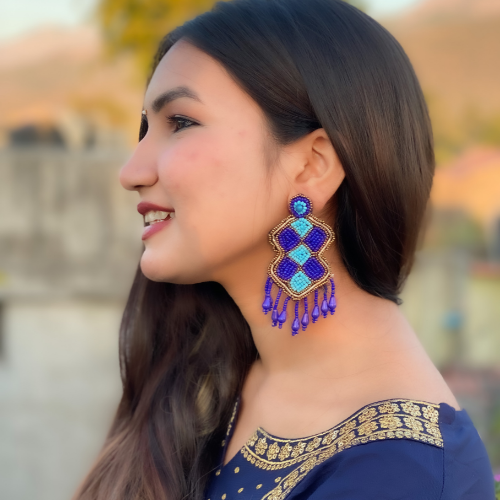 Mykonos Magic Embroidered Fashion Earrings (DESIGN 403)