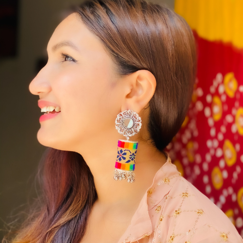 Afgani German Silver Oxidized Jhumki Earrings for Women (DESIGN 377)