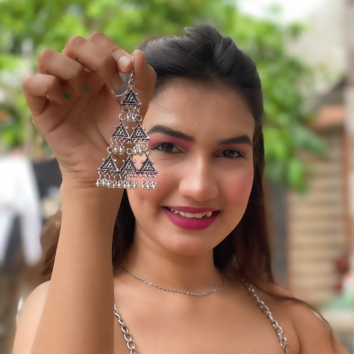 Vintage Visions Oxidised Jhumka (DESIGN 016)