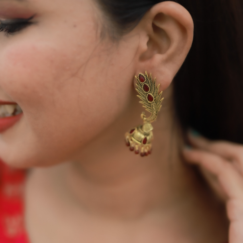 Afgani German Silver Oxidized Jhumki Earrings for Women (DESIGN 62)