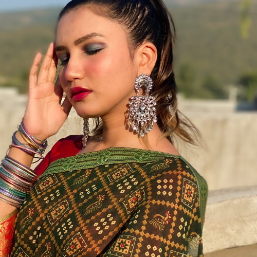 Crystal Droplet Oxidised Jhumka (DESIGN 258)