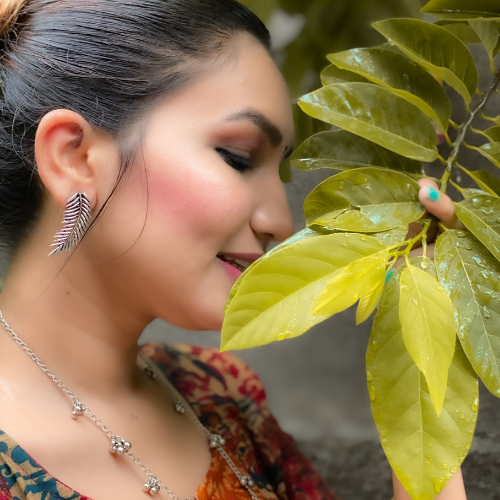 Floral Fantasy Oxidised Jhumkis (DESIGN 94)