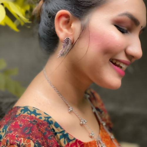 Floral Fantasy Oxidised Jhumkis (DESIGN 94)