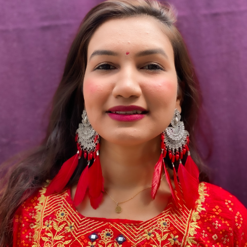 Red Feathered Fringe Fashion Earrings (DESIGN 326)