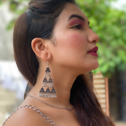 Vintage Visions Oxidised Jhumka (DESIGN 016)
