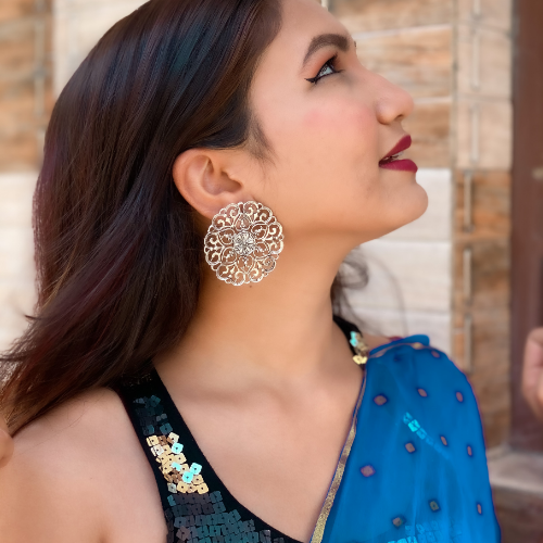 Afgani German Silver Oxidized Jhumki Earrings for Women (DESIGN 335)