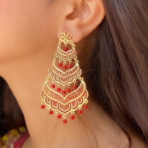 Afgani German Silver Oxidized Jhumki Earrings for Women (DESIGN 396)