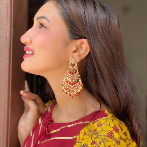 Afgani German Silver Oxidized Jhumki Earrings for Women (DESIGN 396)