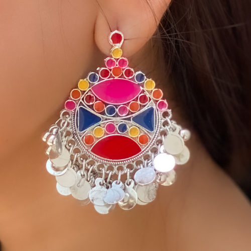 Afgani German Silver Oxidized Jhumki Earrings for Women (DESIGN 397)
