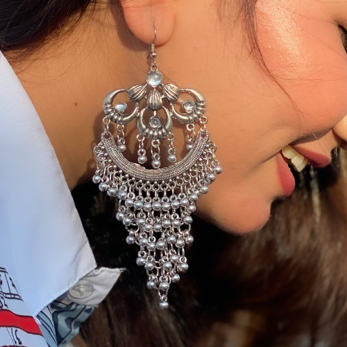 Celestial Cluster Oxidised Jhumka (DESIGN 531)