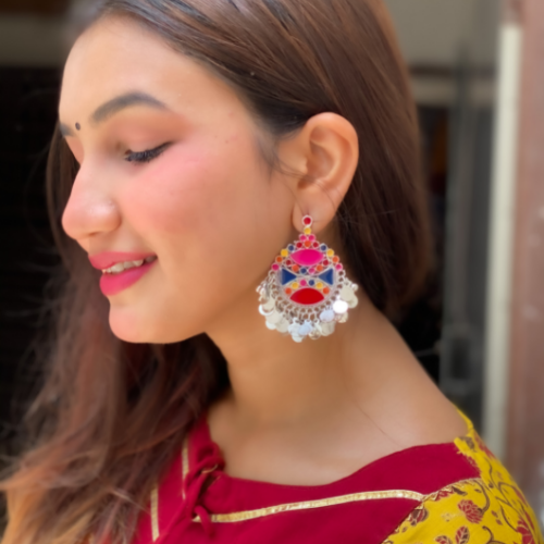 Afgani German Silver Oxidized Jhumki Earrings for Women (DESIGN 397)