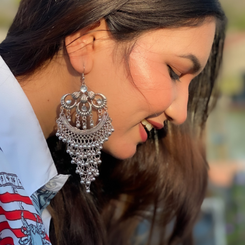 Celestial Cluster Oxidised Jhumka (DESIGN 531)