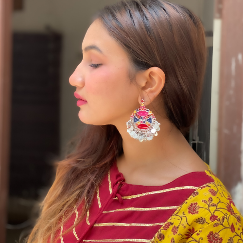 Afgani German Silver Oxidized Jhumki Earrings for Women (DESIGN 397)