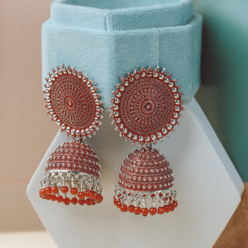 Ornate Opulence Oxidised Jhumka (DESIGN 492)