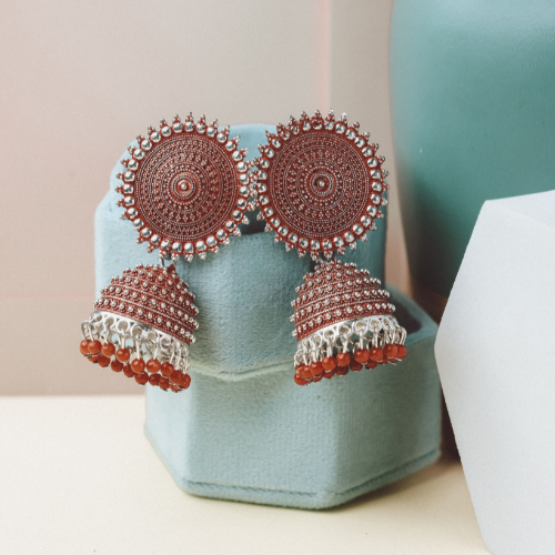 Ornate Opulence Oxidised Jhumka (DESIGN 492)