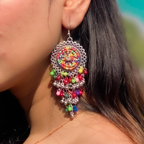 Afgani German Silver Oxidized Jhumki Earrings for Women (DESIGN 267)