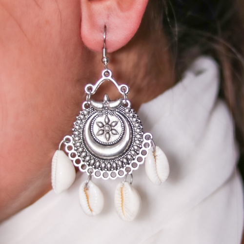 Afgani German Silver Oxidized Jhumki Earrings for Women (DESIGN 554)