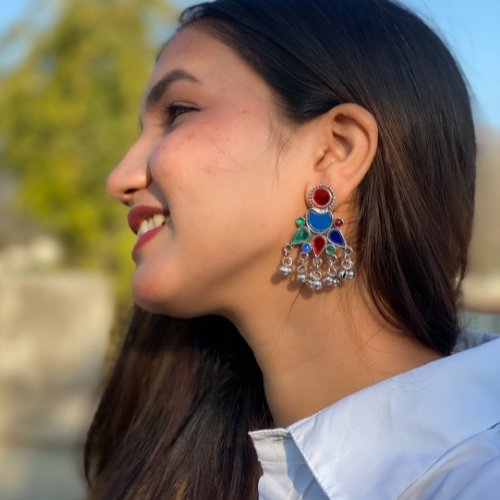 Traditional Twist Oxidised Jhumka (DESIGN 542)