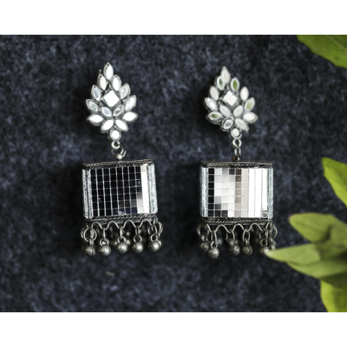 Afgani German Silver Oxidized Jhumki Earrings for Women (DESIGN 701)
