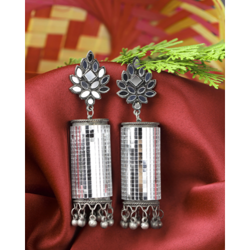 Afgani German Silver Oxidized Jhumki Earrings for Women (DESIGN 702)