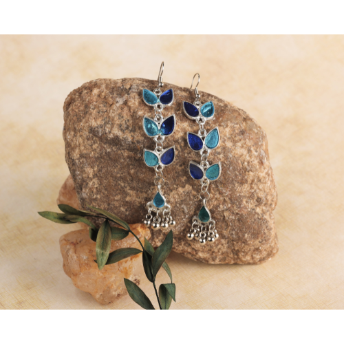 Afgani German Silver Oxidized Jhumki Earrings for Women (DESIGN 708)