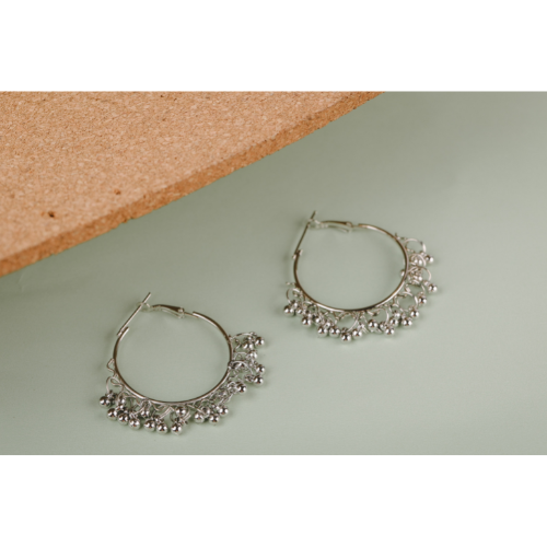 Minimal Belled Hoop Oxidised Jhumkis (DESIGN 722)