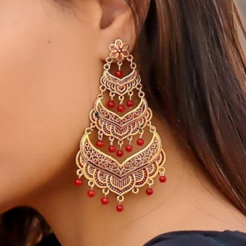 Afgani German Silver Oxidized Jhumki Earrings for Women (DESIGN 396)