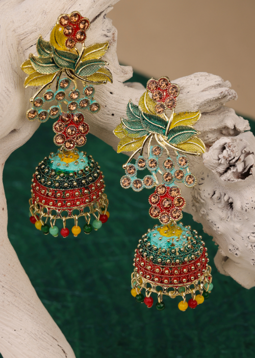 Afgani German Silver Oxidized Jhumki Earrings for Women (DESIGN 742)