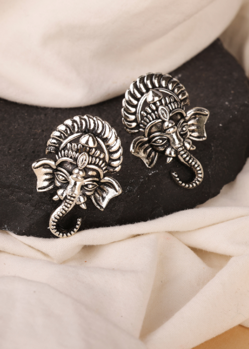 Afgani German Silver Oxidized Jhumki Earrings for Women (DESIGN 752)