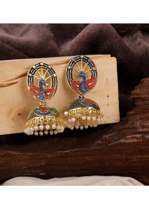 Afgani German Silver Oxidized Jhumki Earrings for Women (DESIGN 759)
