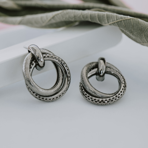 Textured Hoops Fashion Earrings (DESIGN 78)