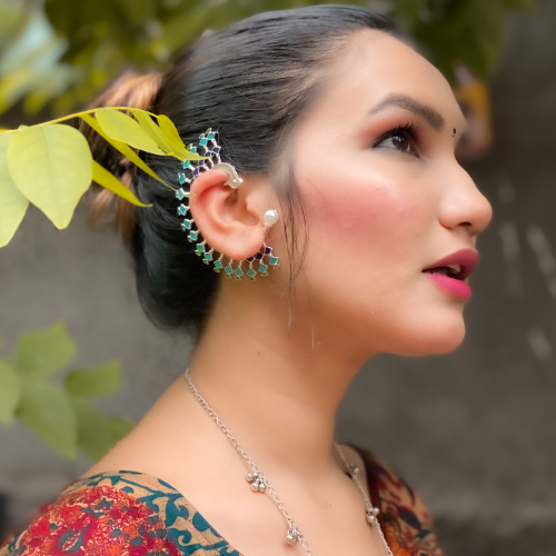 Coral Charm Oxidised Jhumki (DESIGN 171)