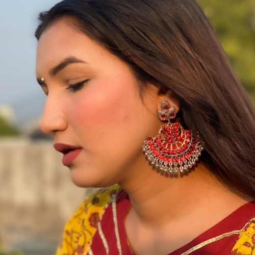 Afgani German Silver Oxidized Jhumki Earrings for Women (DESIGN 248)
