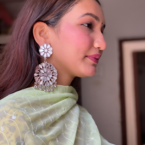 Reflecting Regalia Oxidised Jhumka (DESIGN 387)