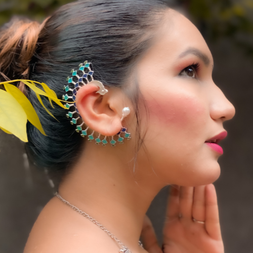 Coral Charm Oxidised Jhumki (DESIGN 171)