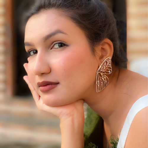 Golden Gossamer Fashion Earrings (DESIGN 01) (silver)